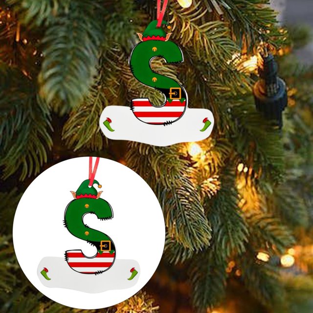 Home Decor Letter Christmas Tree Pendant A To Z (without H And V) Decorative Letter Christmas Tree Pendant Personalized DIY Christmas Decorations Hanging Christmas Letters For Christmas