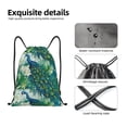 thumbnail image 4 of Xecao Peacock And Flowers Pattern Sports Drawstring Backpack - String Swim Gym Bag with Wet Proof Pocket for Women&Men-Medium, 4 of 6