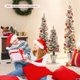 thumbnail image 5 of Conjunto de 3 Árboles de Navidad Costway Artificiales Nevados con Barriles de Metal Rellenos de Cemento, 5 of 10