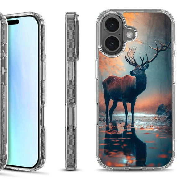 For iPhone 17 Shockproof Protective Phone Case, by OneToughShield - Deer Autumn