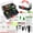 black, variant on 3 Layers Fishing Tackle Box Khaki&White 213-Piece Lure Kit with Tool Accessories for Freshwater and Saltwater Fishing