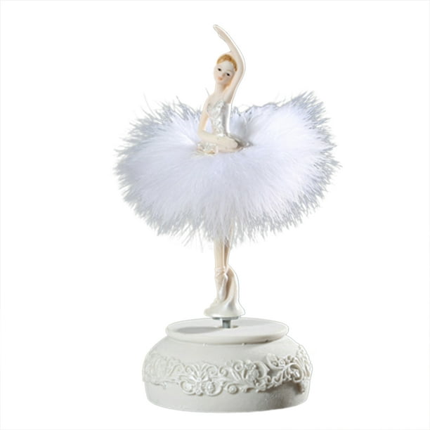 antydning shabby vælge Home Ballerina Music Box Dancing Girl Swan Lake Carousel with Feather for  Birthday Gift - Walmart.com