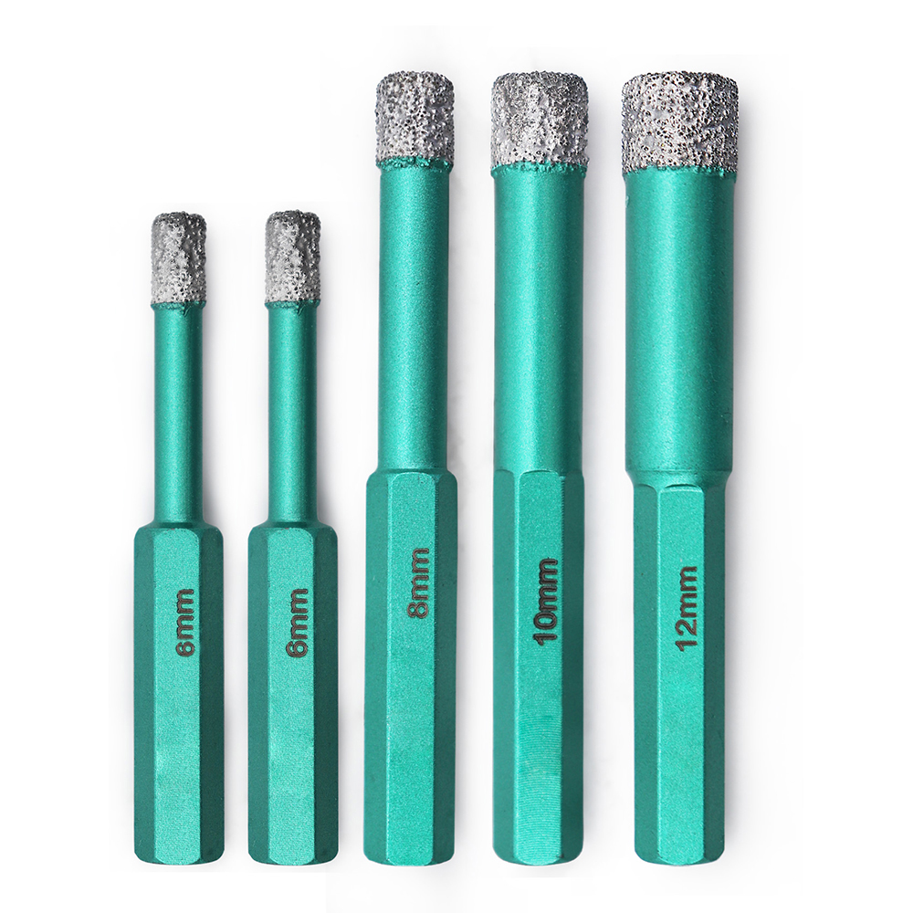 Porcelain Tile Drill bits 6/6/8/10/12mm Diamond Drill Bits Set with Hex