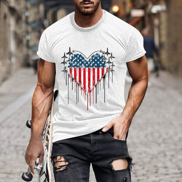 Tops para hombre, blusas y camisas de manga corta con cuello redondo para hombre, jersey informal de moda con estampado para hombre, camiseta de manga corta con cuello redondo, blusa de poliéster para