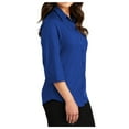 thumbnail image 3 of Yellow Rooster Women's Ladies 3/4-Sleeve Carefree Poplin Shirt True Royal XL, 3 of 5