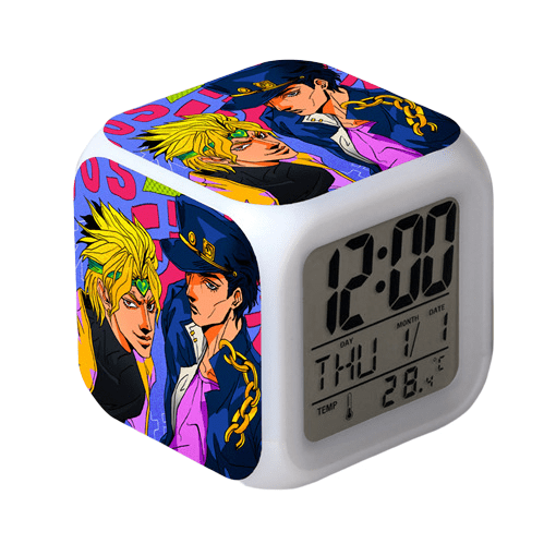 TIMPCV Wekity Anime Alarm Clock One Piece LED Square Clock Digital