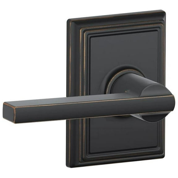Schlage F10-Lat-Add Latitude Reversible Passage Door Lever Set - Bronze