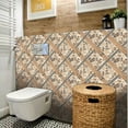 thumbnail image 4 of Azulejo de pared de PVC autoadhesivo de 10 x 10 cm, 20 láminas, para cocina, baño, chimenea y dormitorio, estilo mosaico vintage., 4 of 8