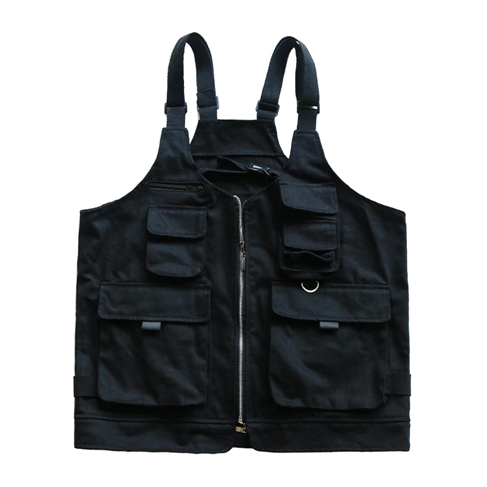 Barbecue Apron Portable Outdoor Camping Vest for Backpacking Garden Hiking A Black