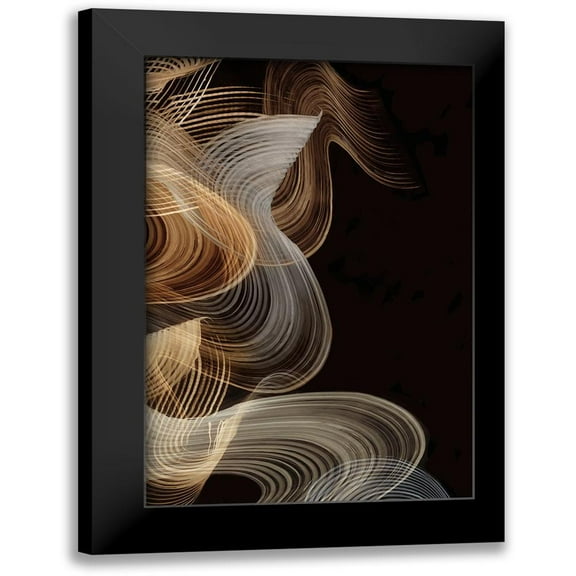 PI Studio 11x14 Black Modern Framed Museum Art Print Titled - Smokey Lines