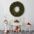thumbnail image 4 of Nearly Natural 5ft. Giant Flocked Artificial Christmas Wreath with 280 Multicolored Lights, Glitter and Pine Cones, 4 of 8
