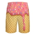 thumbnail image 6 of Kll Pink Ice Cream Men'S Casual Summer Beach Shorts Hawaiian Shorts With Pockets-X-Large, 6 of 9