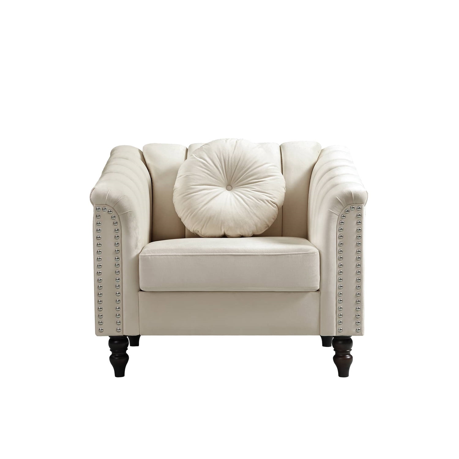 Hommoo Sofa Set,Microfiber 3-Piece Couch Living Room Sofa Set Including 3-Seater Sofa, Loveseat and Single Chair, for Apartment Furniture Set,White