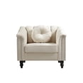 thumbnail image 7 of Hommoo Sofa Set,Microfiber 3-Piece Couch Living Room Sofa Set Including 3-Seater Sofa, Loveseat and Single Chair, for Apartment Furniture Set,White, 7 of 7