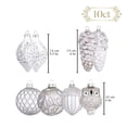 thumbnail image 3 of Set de adornos navideños Valery Madelyn Glass de 10 quilates, color blanco/plateado, 3 of 6