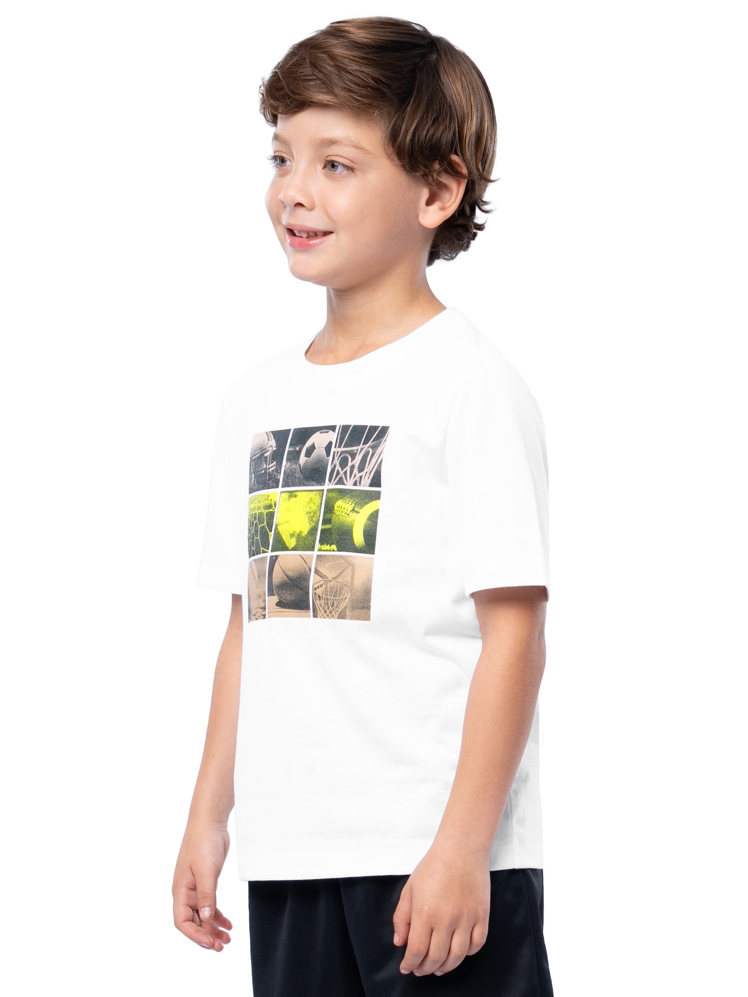Athletic Works Boys Short Sleeve Graphic T-Shirt, Sizes 4-18 & Husky