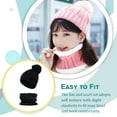 thumbnail image 3 of Linyer Ladies Winter Ball Caps Decorative Fashionable Thickened Hat Scarf Lovely Crochet Knitted Two-piece Collar Black, 3 of 5