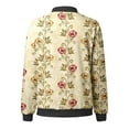 thumbnail image 5 of Clearance Sales Women Shirts Women Trendy Casual Zip Up Floral Print Coat Outerwear Lightweight Long Sleeve Fall Workout Running Jacket, 5 of 5