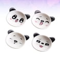 thumbnail image 4 of Miangastore Creative Ceramic Saucer for Home Use Black Cartoon Panda Shape Mini Plate 4 Pieces, 4 of 8