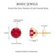 thumbnail image 6 of Rosec Jewels Lab Created Ruby Solitaire Stud Earrings for Women - 2.74 Carat - AAAA Grade - with Screw Back - Ready to Gift, 14K Yellow Gold, 6 of 7