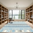 thumbnail image 2 of ODIKA 6'x9' Machine Washable Non-Slip Area Rug, Geometric Blue High Traffic Rug with Pad, Blue, 1056647, 2 of 8