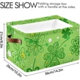 thumbnail image 3 of Coolnut Four Leaf Clover Storage Bins Foldable Canvas Fabric Storage Basket with Handles for Organizing, Large Storage Baskets for Shelves Closet Decor Gifts, 3 of 7
