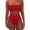 Red, variant on Joernso 2 Pcs/Set Bikini Set Solid Color Elastic High Waist Strapless Summer Lady Swimsuit for Swimming