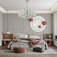 thumbnail image 6 of AFANQI 6 Lights Modern Crystal Chandelier, Silver Semi Flush Mount Ceiling Light Fixture Crystal Ceiling Light for Living Room Dinning Room Kitchen, 6 of 10