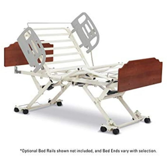 Invacare CS7 Full Electric Long Term Care Bed, Amherst Style Bed Ends with African Walnut Finish, Assist Rail, IHCS7AMAWRLAS-QSP