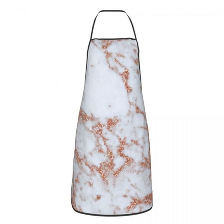 

Elegant Black And Gray Marble Bib Apron Adult Women Men Chef Tablier Cuisine for Kitchen Cooking Gold Veins Marbled Texture