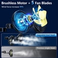 thumbnail image 5 of LC-dolida Dual Head Car Fan, Rechargeable Car Seat Cooling Fan, Fan for Front Rear Seat , 360° Rotatable, 3 Speeds Quiet Operation High Safety for Car RV Truck, 5 of 9