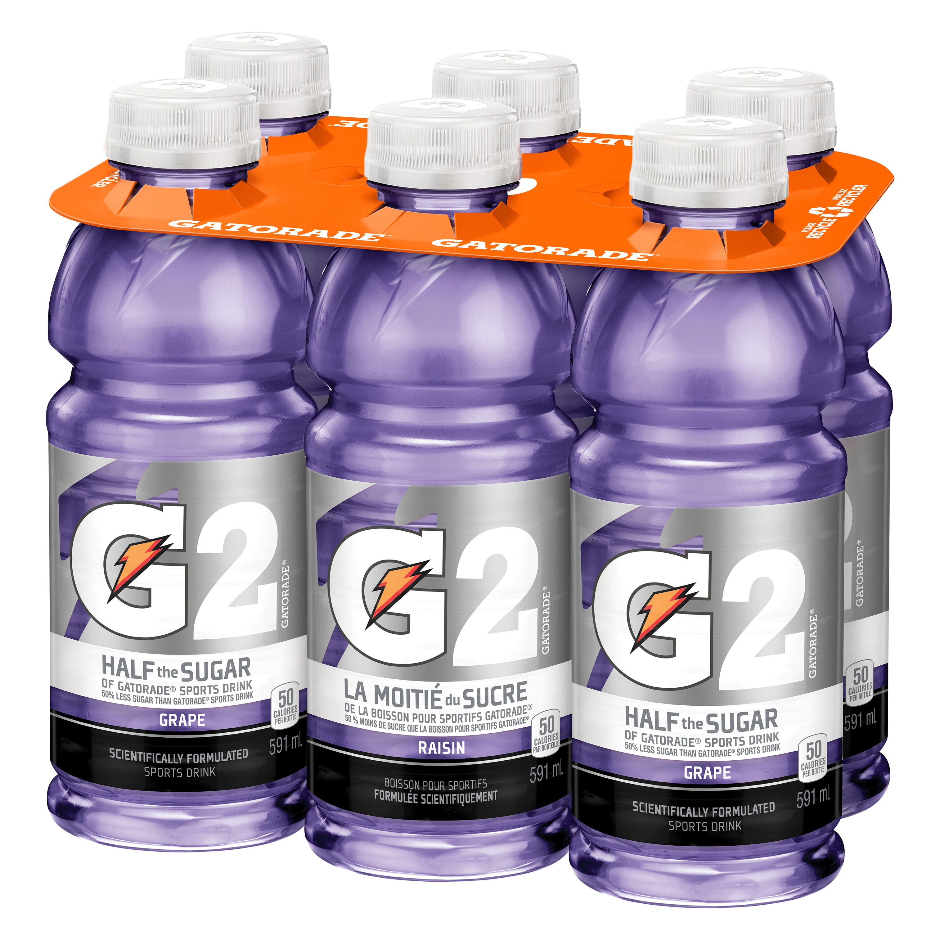 Gatorade G2 Grape Sports Drink 6 x 591 mL, Bottles, 6x591mL