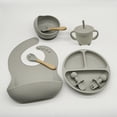 thumbnail image 1 of Children's Tableware Set Baby Complementary Food Training Silicone Tableware 8pce Set Baby Suction Cups Bowls Baby Supplies, 1 of 7