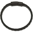 thumbnail image 2 of Chisel Stainless Steel Brushed and Polished Black IP-plated Wire Cable and Black Leather Bracelet - 8.25", 2 of 6