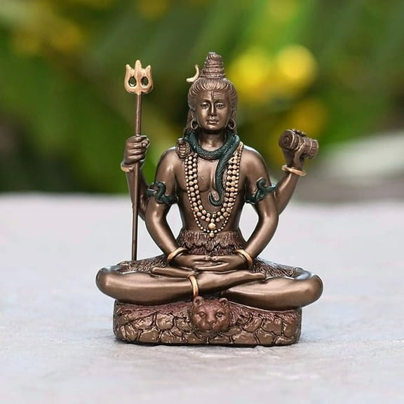 AVOKA Lord Shiva Idol Shiv Padmasana Sitting Statue | Gift Item for Home Family and Friends (3.1 Inches)