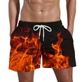 thumbnail image 2 of DPTALR Men's Flame Printing Special Print Beach Casual Trouser Shorts Pant, 2 of 5