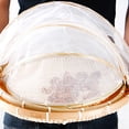 thumbnail image 6 of Hadanceo Bamboo Dustpan with Retractable Mesh Cover Hand-Woven Food Serving Tent Basket Bread Fruit Basket, 6 of 11