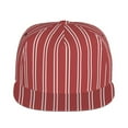 thumbnail image 2 of Daiia Stripes Red White print Flat Bill Hats Flat Brim Trucker Cap Baseball Cap Adjustable Classic Low Profile Hat Unconstructed Plain Cap, 2 of 9