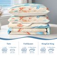 thumbnail image 3 of Davulos Coastal Bedspread King Size,3-Piece Starfish Seashell Beach Quilt Set,Beach Nautical Bedding,Reversible Coverlet with 2 Pillow Shams All Season, 3 of 9