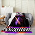 thumbnail image 1 of Erosebridal Teens Sports Sherpa Blanket, Lightsaber Fuzzy Blanket Throw, Racing Checkered Decor, 1 of 7