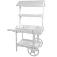 thumbnail image 3 of Sunnydaze Country Market 33.75" x 21.75" x 49.25" White Wooden Flower Cart Plant Stand, 3 of 14