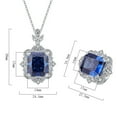 thumbnail image 2 of 925 Sterling Silver Wedding Jewelry Sets for Brides 2pcs Ring and Pendant Necklace CZ Simulated Crushed Ice Diamond Jewelry Set Birthday Engagement Prom, 2 of 8