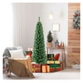 thumbnail image 3 of FASCK Pencil Christmas Tree with Memory Wire Branch Tips & Warm LED Lights, Realistic Slim Xmas Tree for Small Spaces Home Office, 3 of 9