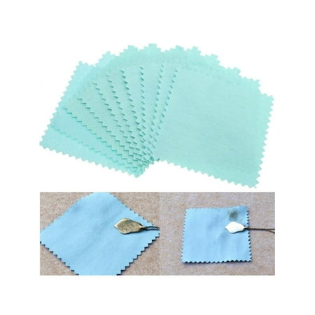 10Pcs Jewelry Polishing Cleaners & Polish Cloth Cleaning for Platinum Gold and Sterling Silver New 8x8cm (3.15