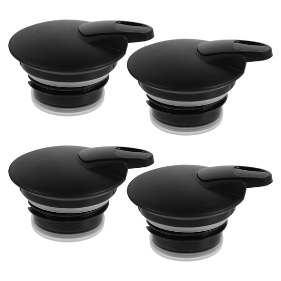 FOMIYES 4-Pack Replacement Coffee Carafe Lids Black PP Material Spill-Proof Sealed Covers for Home and Office Use