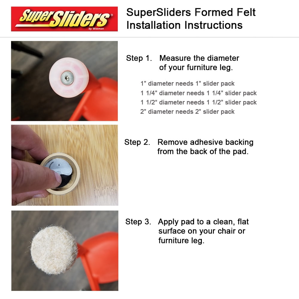 Super Sliders 4333295N Supersliders Formed Felt Furniture