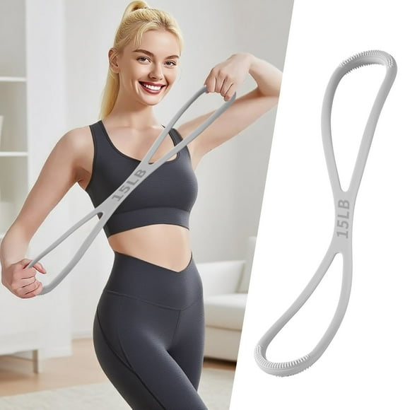 Ensemble de Bandes de Résistance pour Entraînement Physique à Domicile avec Poignées - Bande d'Exercice en Silicone de 15 lb Idéale pour les Entraînements en Intérieur et l'Entraînement de Force