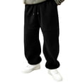 thumbnail image 2 of Mifsaly Mens Fleece Pants Warm Thick Winter Jogger Pants Casual Loose Fit Elastic Waistband Lounge Bottoms with Pockets Black,M, 2 of 9