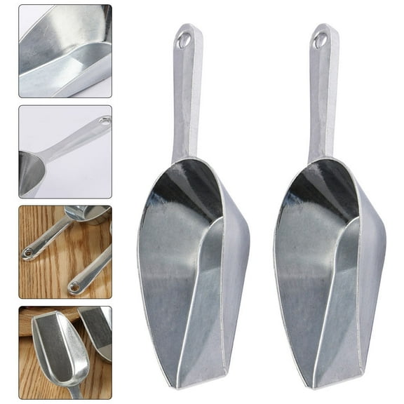 IDEANATEGRATE 2Pcs Large Metal Ice Scoop Square Mouth for Various Occasions