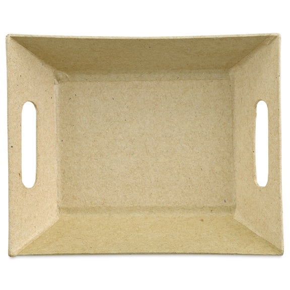 DecoPatch Paper Mache Tray - Rectangle, Small, 4-3/4" x 4" x 1"